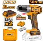 Ingco Lithium-Ion brushless impact drill 50Nm 20v - Image 2