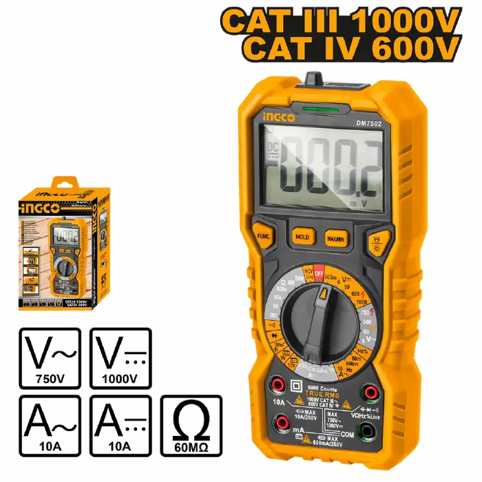 Ingco Digital multimeter 1000v 6000 counts – Vicktel Digital Tools